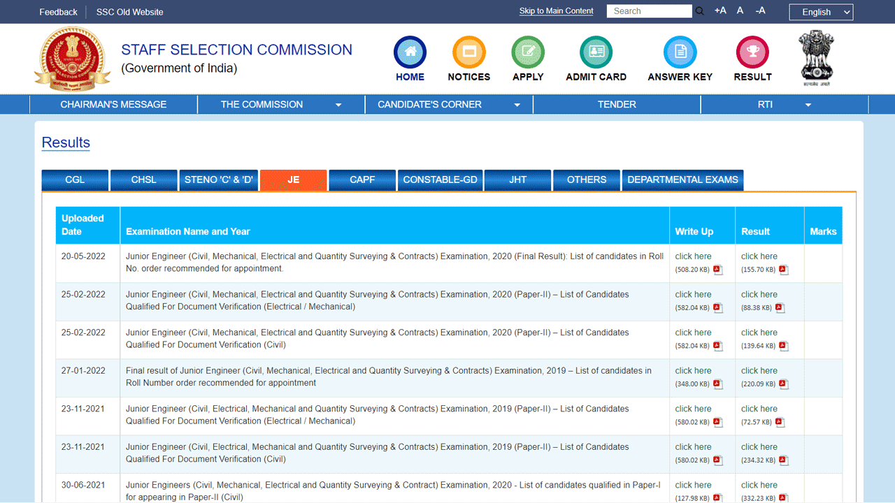 ssc-je-result